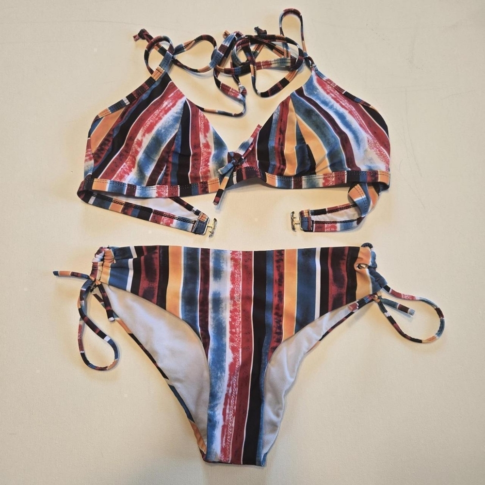 Striped Multicolor Bikini Set